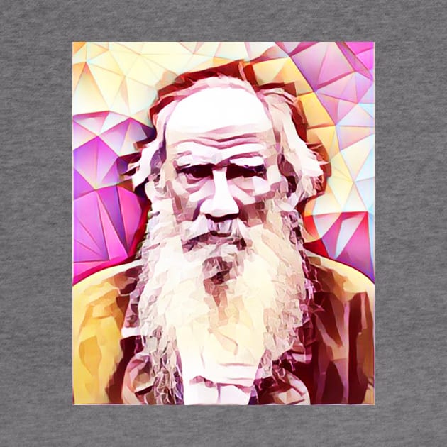 Leo Tolstoy Pink Portrait | Leo Tolstoy Artwork 13 by JustLit